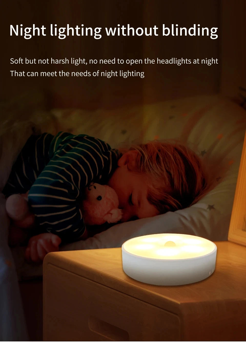 Smart wireless lights to put in cabinet, kitchen, wardrobe, stairs, bathroom, like spotlights and so much more. Rechargeable with USB charger and choose between cold och warm lights.