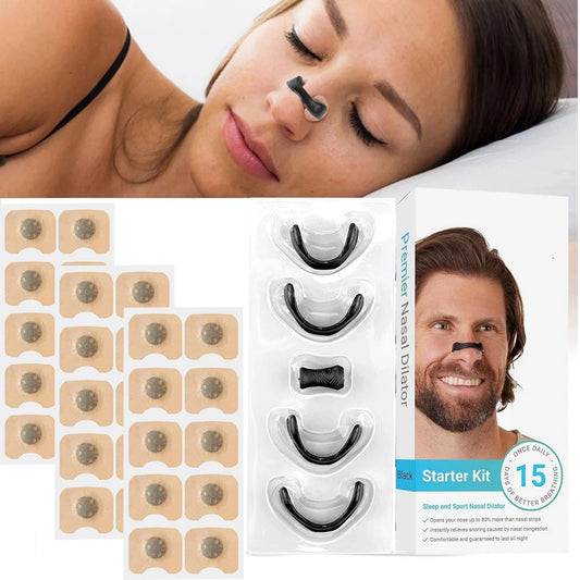 Nasal breathing kits for better sleep without snore. Its a magnetic clip what keep your nose more open to breath during your sleeping or running.