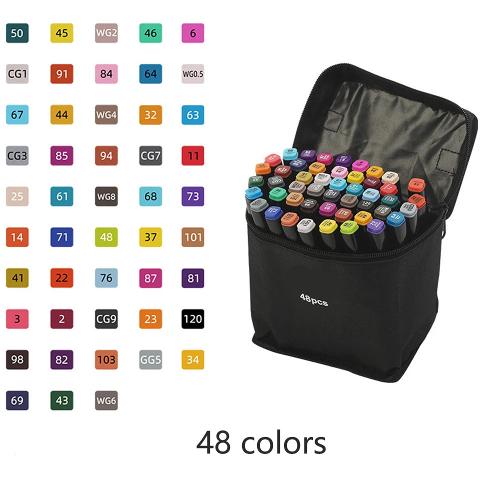 24/36/48/80/120 pcs beautiful colors, pen set for our famous "Cosy colouring books".
Double-headed and oil-based markers.