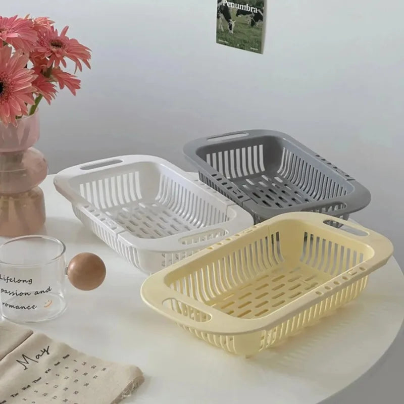 Smart basket for sink in different sizes. Wash vegetables, fruit and all kind of food easily and keep it fresh.