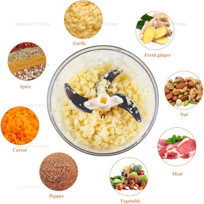 Manual food cutter 500/900ml. Work with meat, vegetables, fruit and more. 
Choose between more sizes.